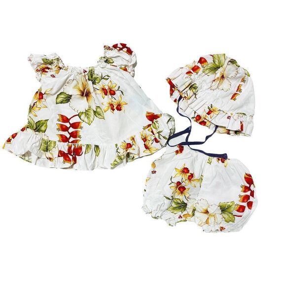 Jade Fashions Hawaiian Tropical Print 3-Piece Outfit - Picture 2 of 5